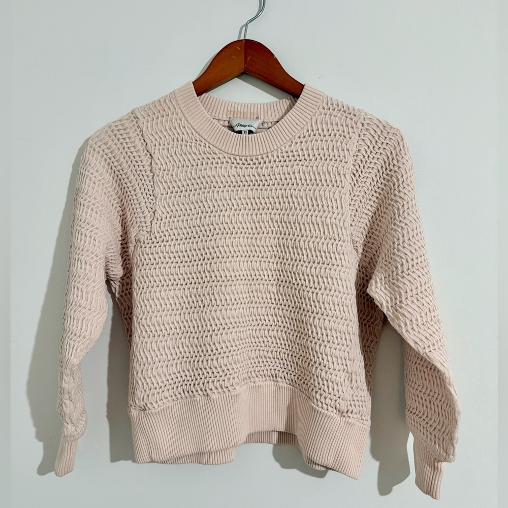 3.1 Phillip Lim Cream Lofty Basket Weave Silk Blend Sweater XS